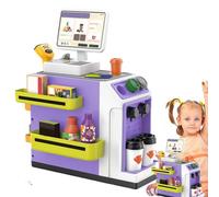 Banco cassa per bambini - Mini supermercato con macchina da caffè, distributore automatico e punto acqua, giocattolo educativo per lo sviluppo sociale e l'immaginazione