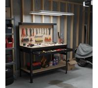 vidaXL Banco da Lavoro con Pannello Forato e Cassetto