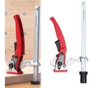 Banco da lavoro con sistema di bloccaggio a cricchetto per fori per cani da 1,9 cm, morsetto a sgancio rapido in cromo vanadio, fissaggio da tavolo e strumenti di fissaggio per officina (28 mm)