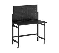 BANCO DA LAVORO HOMCOM ITB71-088V00BK - Struttura pieghevole, Pannello forato, MDF e acciaio