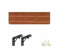 Banco da lavoro pieghevole a parete, tavolo pieghevole per lavanderia con staffe di supporto, mensola a parete in legno, tavolo pranzo pieghevole a ribalta per garage officina(Walunt,60*30CM)