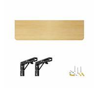 Banco da lavoro pieghevole a parete, tavolo pieghevole per lavanderia con staffe di supporto, mensola a parete in legno, tavolo pranzo pieghevole a ribalta per garage officina(Wood,80*30CM)