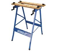 Banco da lavoro DEDRA N111, carico massimo 100 kg, grande superficie di lavoro stampata, scala e indicazioni angolari, pieghevole, versatile, regolabile, banco da lavoro con ganasce di serraggio