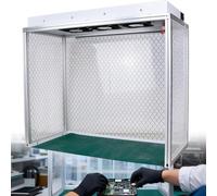 Banco da Lavoro Portatile con Filtro HEPA e 3 ventole, Stazione antistatica per Ambienti Senza Polvere. Ideale per Saldatura, Riparazione telefoni, Officina e Laboratorio.
