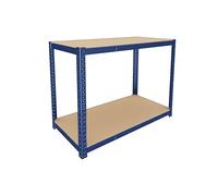 Banco da lavoro, Tavolo da Lavoro da Officina in Acciaio con Ripiano in MDF, Super Resistente e Solido, per Garage, Officina, Fai-da-Te, Bricolage