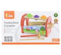 Banco da martellare in legno con xilofono per bambini