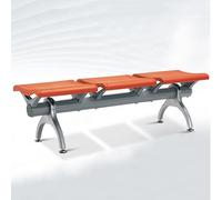 Banco da ricevimento in acciaio laminato a freddo resistente, design curvo comodo, ideale per aree d'attesa di aeroporti, mercati, ospedali, scuole, atrio