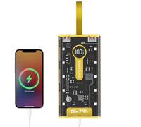 Banco de Energía de Carga Rápida - 20000mAh 66W Fast Charging Power Bank, Batería Portátil | Con Luz LED, Suministro de Carga Transparente para Smartphone, Tablet, Móvil, Uso Diario