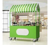 Banco di mostra mobile del venditore del carrello dell'alimento con le ruote, scaffale resistente della concessione per la vendita di snack, bevande e hot dog