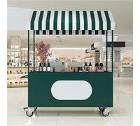 Banco di mostra mobile del venditore del carrello dell'alimento con le ruote, scaffale resistente della concessione per la vendita di snack, bevande e hot dog