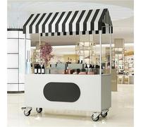 Banco di mostra mobile del venditore del carrello dell'alimento con le ruote, scaffale resistente della concessione per la vendita di snack, bevande e hot dog