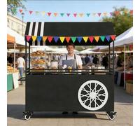 Banco di mostra portatile dell'alimento con il baldacchino e le ruote bloccabili, bancarella mobile di vendita del ferro per gli eventi alimentari del mercato, facile da montare