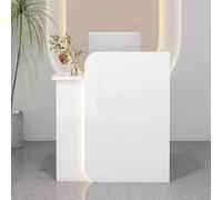 Banco di ricezione compatto con serratura per saloni di cassa e hall salvaspazio bancone anteriore per piccole aree, ideale per uffici e spazi commerciali