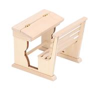 Banco di Scuola per Casa delle Bambole, Banco di Scuola in Miniatura per Casa delle Bambole in Scala 1:12 Piccola Sedia da Scrivania in Legno di Betulla Tavolo Apribile Mobili
