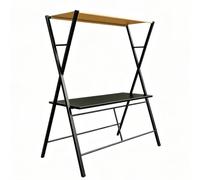 Banco Espositivo Pieghevole da Esterno, Stand Pop-Up da Banco | Telaio a X in Acciaio Galvanizzato con Tetto per Mercati dell'Artigianato e Pop-Up Retail(Black,100cm/39.4in)