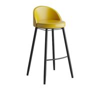 banco PCS, Sedia da Bar per l'isola della Cucina, sgabelli con la Schiena, Sedile Pelle PU, Gambe in Metallo Nero (Altezza Gialla 70 cm)