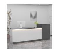 Banco per reception a LED a forma di L, per saloni di bellezza, tavolo per pagamenti, elegante bancone anteriore grigio per hall e servizi di bellezza (100 cm, sinistra)