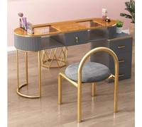 Banco per Unghie per Onicotecnici, Tavolo per Unghie Da Salone di Bellezza con Piano in Vetro, Tavolo per Manicure con Struttura in Metallo, Stazione del Salone per Unghie Organizzatore di Stoccaggio