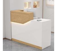 Banco reception a forma di L con cassetti chiudibili, banco cassa per cassa al dettaglio, mobili da ufficio per centro commerciale, stazione di ricezione moderna per registratori di cassa