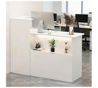 Banco reception, Banco reception con ripiano espositivo, Banchi receptions con luce LED, Banchi cassa per la hall del check-out Salone di bellezza e ufficio,White right,140x42x100cm