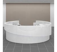 Banco reception, bancone commerciale per negozio di abbigliamento, salone di bellezza, ufficio. Spedito in un unico pezzo, non richiede montaggio. Logo personalizzato disponibile.