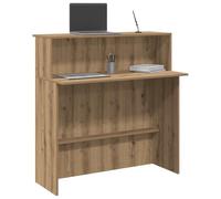 Banco Reception, Bancone Frontale con Ripiano, 100 X 50 X 103,5 Cm, Bancone Reception per Ufficio in Derivati del Legno per Salone, Negozio Al Dettaglio, Clinica o Hall, (Rovere artigianale)