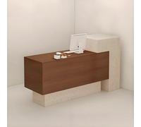 Banco reception con ampio spazio di archiviazione, facile da montare, per saloni, hotel, supermercati, negozi di abbigliamento, elegante, marrone, C L, 240 x 50 x 110 cm