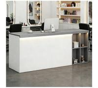 Banco reception con bancone Banco reception con illuminazione a LED e ripiani a cassetto Banchi receptions cons passacavi Banchi vendita al dettaglio,L left,140x60x90cm