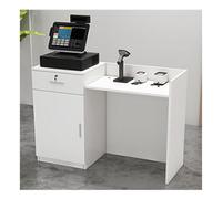 Banco Reception con Cassetti per Ingresso Ufficio Bancone Cassa di Vendita al Dettaglio Colore Bianco Dimensioni: 120x41.6x80 cm Design Moderno per Spazi Business