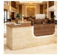 Banco reception con cassetti Striscia LED Banchi reception con bancone Banco receptions cons contenitore Banchi cassa per ufficio negozio hall salone di bellezza,M left,120x60x100cm