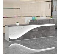Banco reception con cassetto chiudibile a chiave, moderno banco casse, postazione di lavoro per computer per negozi al dettaglio, 201x60x100cm, bancone anteriore per negozi di abbigliamento