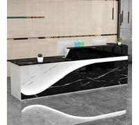 Banco reception con cassetto chiudibile a chiave, moderno banco casse, postazione di lavoro per computer per negozi al dettaglio, 201x60x100cm, bancone anteriore per negozi di abbigliamento