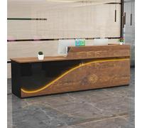 Banco reception con cassetto chiudibile a chiave, moderno banco casse, postazione di lavoro per computer per negozi al dettaglio, 201x60x100cm, bancone anteriore per negozi di abbigliamento