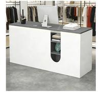 Banco reception con illuminazione a LED, Banco reception con cassetto chiudibile a chiave, Banchi cassa piccoli, Banchi vendita al dettaglio cons espositore as 3 ripiani,D,100x55x90cm