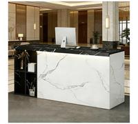 Banco reception con illuminazione a LED Banco reception con cassetto chiudibile as chiave Banchi cassa per salone di bellezza Mobile a 2 ripiani cons frontale aperto,C right,160x60x90cm