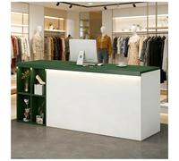 Banco reception con illuminazione a LED Banco reception con cassetto chiudibile as chiave Banchi cassa per salone di bellezza Mobile a 2 ripiani cons frontale aperto,D right,100x60x90cm