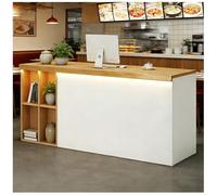 Banco reception con illuminazione a LED Banco reception con cassetto chiudibile as chiave Banchi cassa per salone di bellezza Mobile a 2 ripiani cons frontale aperto,J right,120x60x90cm