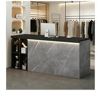 Banco reception con illuminazione a LED Banco reception con cassetto chiudibile as chiave Banchi cassa per salone di bellezza Mobile a 2 ripiani cons frontale aperto,A right,80x60x90cm