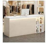 Banco reception con illuminazione a LED Banco reception con cassetto chiudibile as chiave Banchi cassa per salone di bellezza Mobile a 2 ripiani cons frontale aperto,K left,80x60x90cm