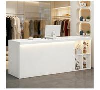 Banco reception con illuminazione a LED Banco reception con cassetto chiudibile as chiave Banchi cassa per salone di bellezza Mobile a 2 ripiani cons frontale aperto,M left,150x60x90cm