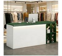 Banco reception con illuminazione a LED Banco reception con cassetto chiudibile as chiave Banchi cassa per salone di bellezza Mobile a 2 ripiani cons frontale aperto,D left,80x60x90cm