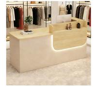 Banco reception con illuminazione a LED, banco reception con ripiano per tastiera, cassettiere cons serratura, banchi receptions per check-out, hall e saloni di bellezza,G left,140x60x100cm