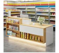 Banco Reception con luci LED e Ripiano per Tastiera, Tavolo Reception Moderno a Forma di L, con Passacavi, Cassetti con Serratura, Banco Cassa per Negozi,C Left,120x60x100cm