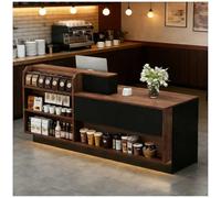 Banco Reception con luci LED e Ripiano per Tastiera, Tavolo Reception Moderno a Forma di L, con Passacavi, Cassetti con Serratura, Banco Cassa per Negozi,D Left,120x60x100cm