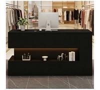 Banco reception con ripiani portaoggetti, Banco reception moderno con cassetto illuminato a LED, Bancos cassa piccolo, Banchi cassa per saloni di bellezza e uffici,L left,110x55x90cm