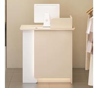 Banco reception con serratura, elegante bancone anteriore per hall e check-out al dettaglio, scrivania moderna in piedi