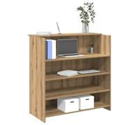 Banco Reception Desk 100x50x103.5cm - Artigianale Rovere Office Counter with Storage Shelves, Sturdy Particle Board for Hotel Lobby, Clinic, Salon, Easy Assembly, Wall Mounting Required