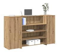Banco Reception Desk 180cm Office Furniture, Artigianale Rovere Style with Storage Cabinet, Sturdy Truciolato Material for Hotel Lobby, Clinic, Salon, 180 x 50 x 103.5 cm, Easy Assembly
