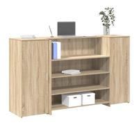 Banco Reception Desk 180cm with Storage Cabinet, Modern Office Furniture for Hotel Lobby & Clinic, Multifunctional Workstation in Sonoma Oak Finish, Durable Particle Assembly (180x50x103. 5cm)