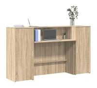Banco Reception Desk 180cm with Storage, Modern Office Furniture for Hotel Lobby & Clinic, Multifunctional Workstation in Sonoma Oak, Durable Particle Board, Easy Assembly (180x50x103.5cm)